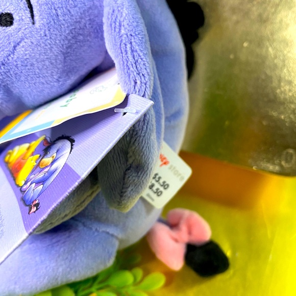 DISNEY STORE EXCLUSIVE VTG 90’s NWT WINNIE THE POOH EEYORE BABY PLUSH w/RATTLE - Picture 11 of 11
